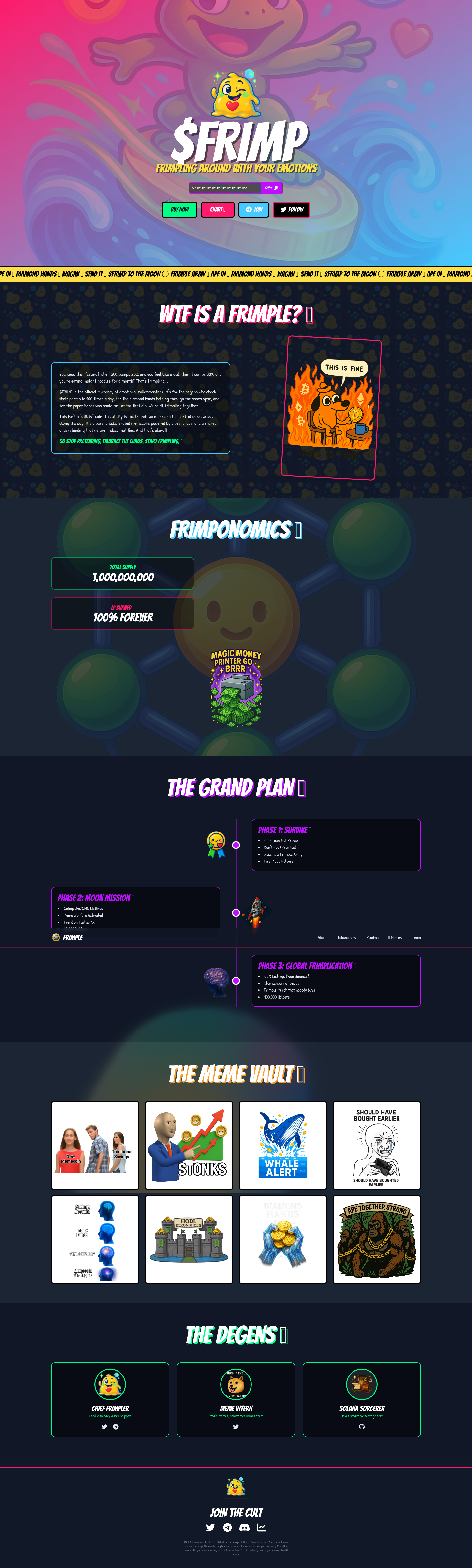 Frimple ($FRIMP) - Emotional Rollercoaster Memecoin