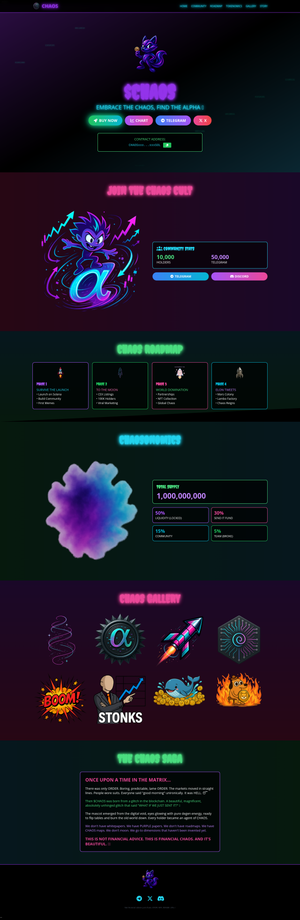 CHAOS - Glitchy Cyberpunk Memecoin Template